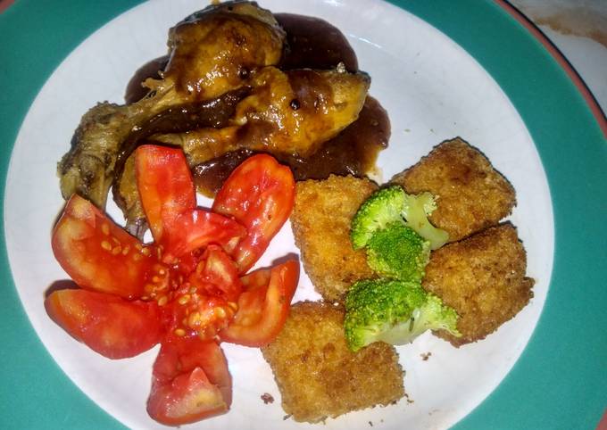 Ayam Goreng nuget saus lada hitam