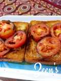 Garlic Bread Toast with Roasted Tomatoes
