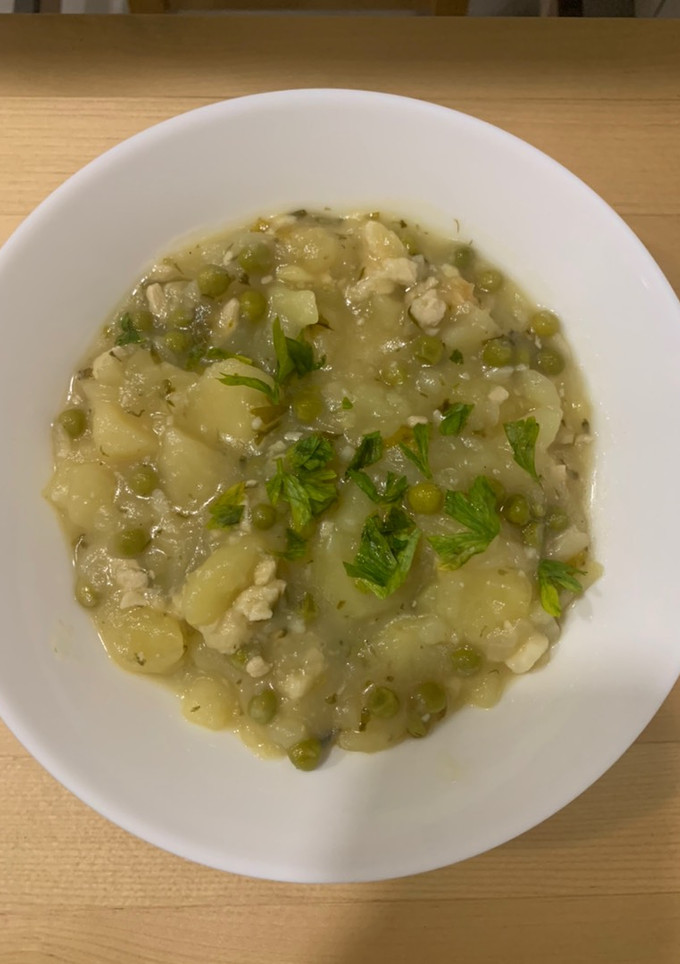 Una foto de Patatas en salsa verde veganas