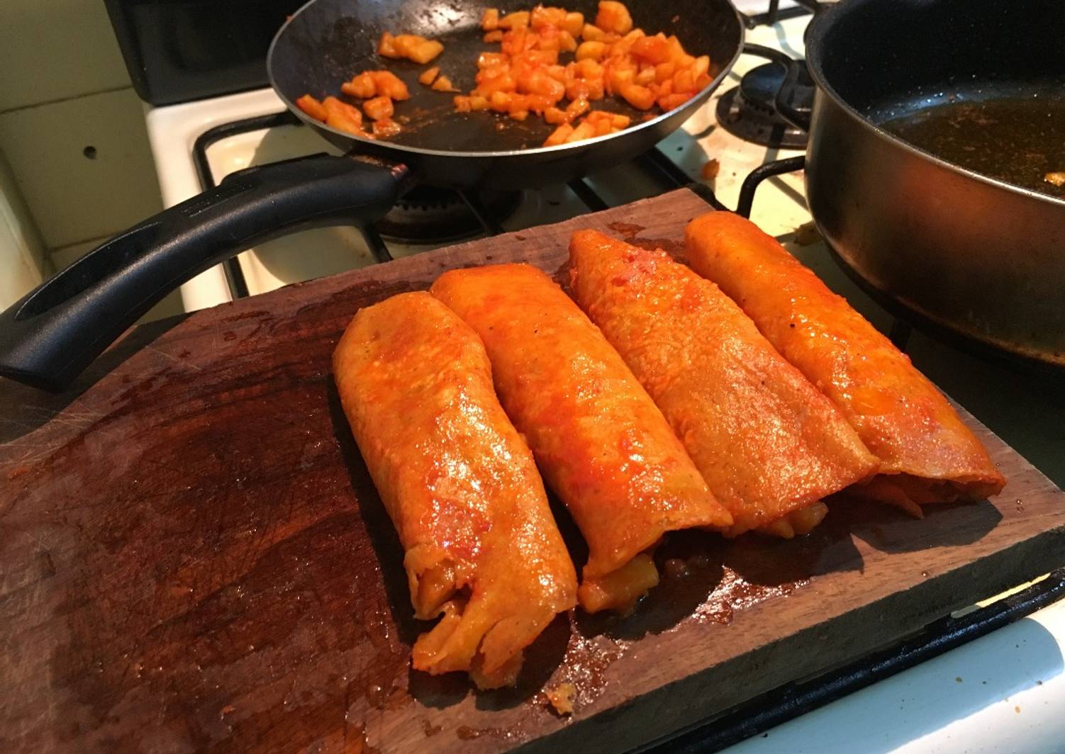 Enchiladas Michoacanas / Enchiladas Rojas de Papa Receta de Comidas de