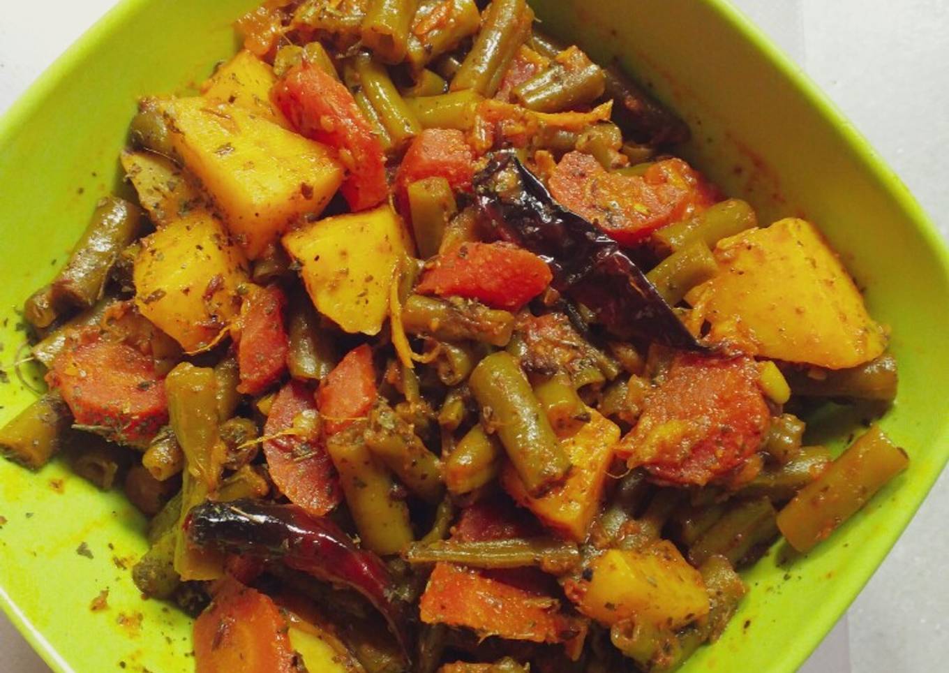Beans & potato bhaji