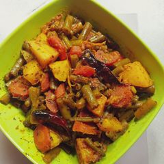 A picture of Beans & potato bhaji.