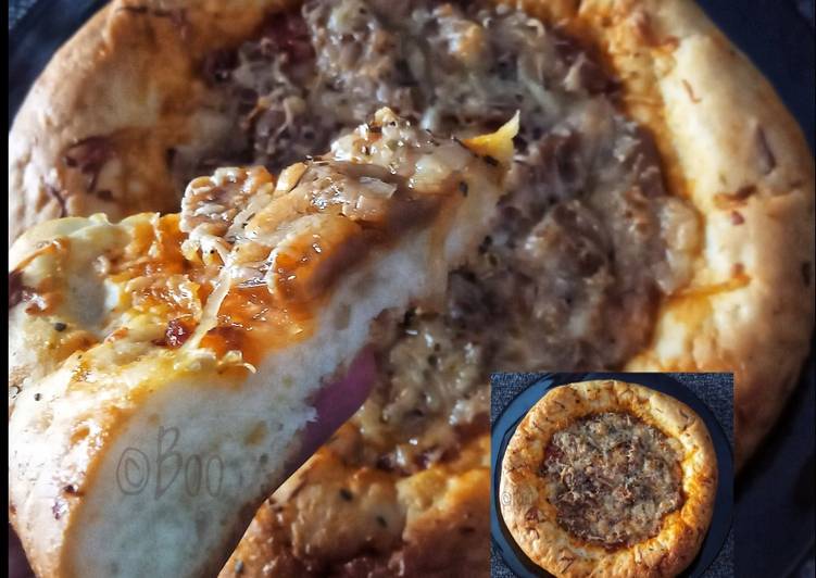 Rahasia Menyiapkan 8. Pizza ekonomis, empuk tanpa telur pakai oven tangkring Anti Gagal