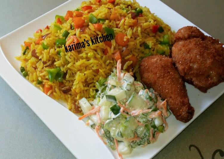 Simple Way to Prepare Homemade Fried rice and chicken