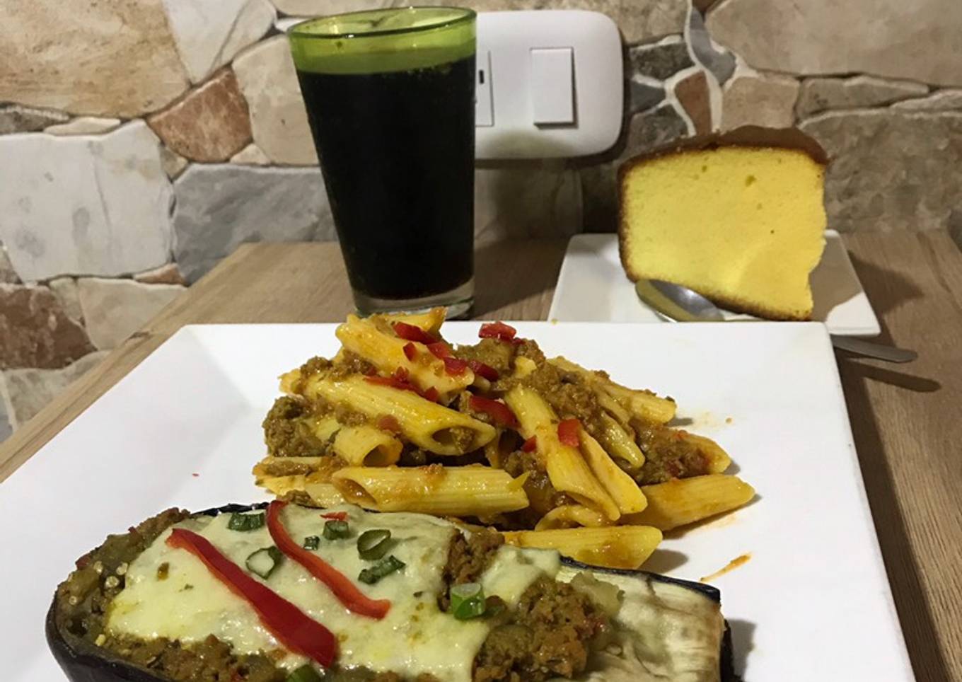 Berenjenas rellenas con carne molida