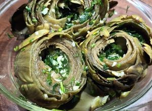 Una foto de Alcauciles a la Romana (Carciofi a la Romana)