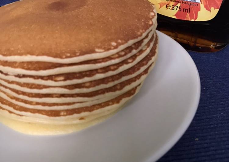 Cara Untuk Memasak Pancake with syrup d’érable, Enak!!