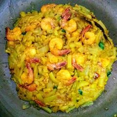 A picture of Lau Chingri/লাউ চিংড়ি.