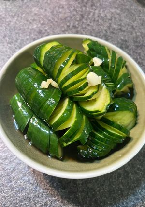A picture of Non-spicy accordion cucumber salad 🥒.