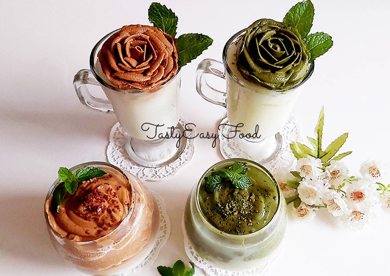 KOPI DALGONA ROSE MATCHA | Rahasia Dalgona Lembut dengan takaran sendok