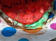 Una foto de torta con relleno de chocotorta