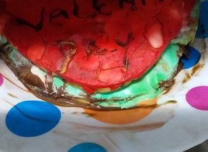 Una foto de Torta corazón choco-menta chips