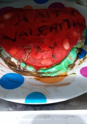 Una foto de Torta corazón choco-menta chips
