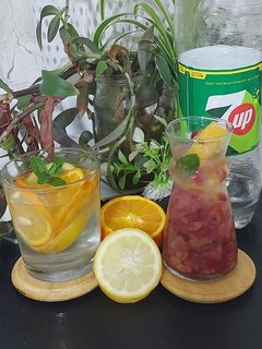 صورة لوصفة مشروب منعش بذوق الرمان مع الليمون🍋 والبرتقال 🍊