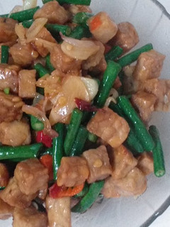 Foto resep Tumis tempe & kacang panjang