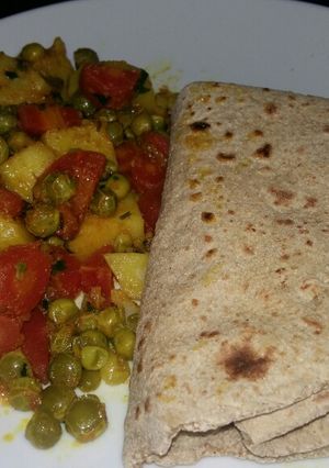 A picture of Aaloo mater gajer ki sabzi#desimeal.