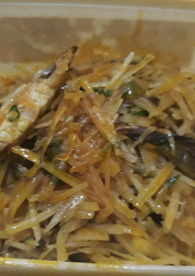 A picture of Abacha and ugba.