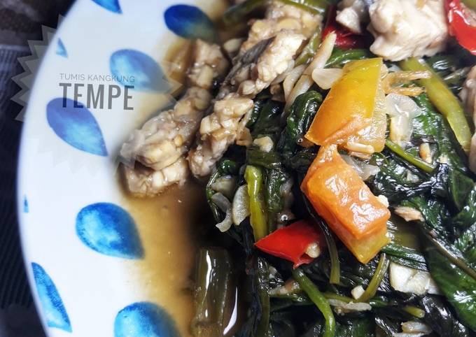 Langkah Mudah untuk Menyiapkan #71 Tumis Kangkung Tempe, Enak Banget