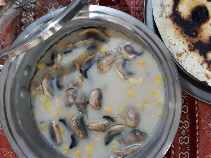 Ini dia! Bagaimana cara buat Krim sup ayam jamur jagung yang nikmat