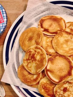 Hình của món 💚 Blini (Bánh Xèo Nga) - Công Thức Với Bột Bắp.