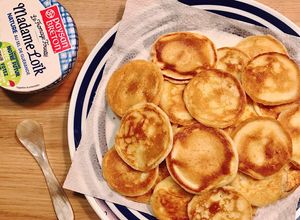 Hình của món 💚 Blini (Bánh Xèo Nga) - Công Thức Với Bột Bắp.