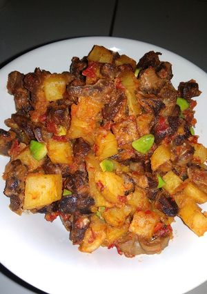 Foto resep Sambel goreng ati ampela kentang pete