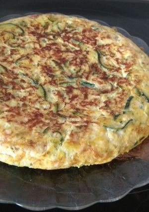 Una foto de Torti-pizza de calabacín