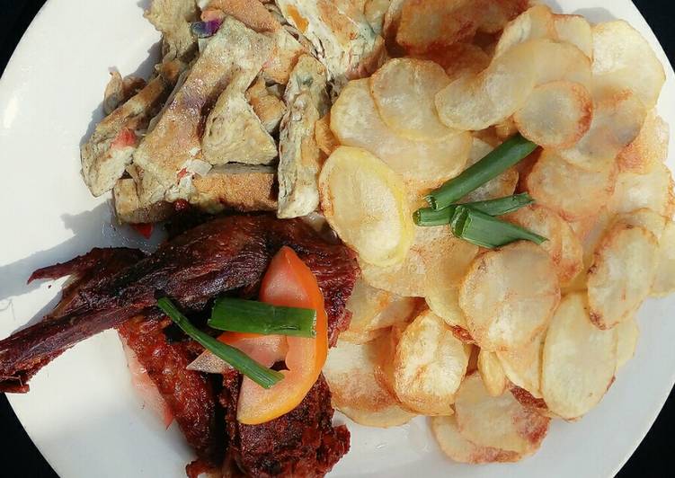 Recipe: Perfect Chips with egg &amp; roasted chicken