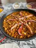 Fideuá de calamar y gamba roja