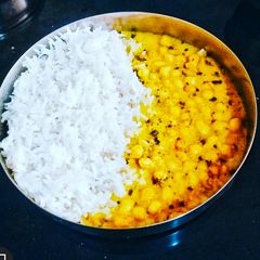 A picture of Punjabi Style Boondi Kadhi.