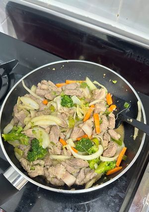 A picture of Soy sauce stir-fry (Galbi Style).