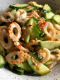 A picture of Chikuwa & Cucumber Sesame Salad.