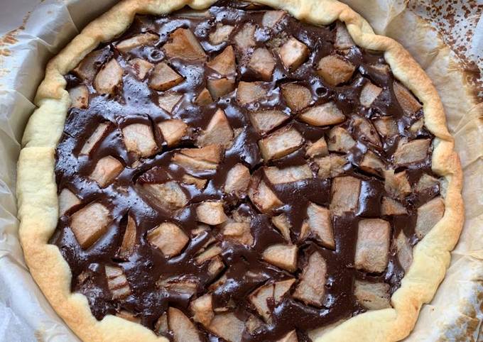 Tarte poire-chocolat