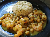 Langostinos al curry con coliarroz