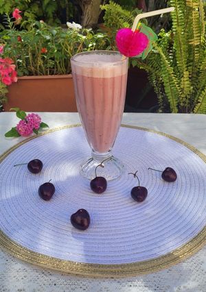 Una foto de Smoothie de cerezas