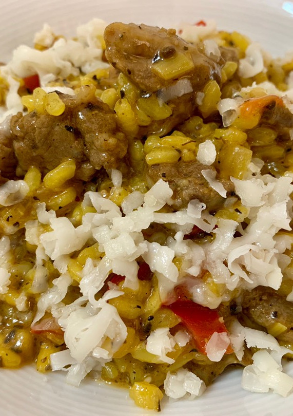 Una foto de Arroz ibérico trufado