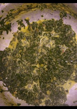 A picture of Steamed spinach with cream#vegetable contest.