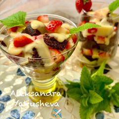 A picture of Quick Dessert with Leftover Sponge Cake and Fruits.