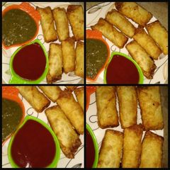 A picture of Tikka spring rolls.