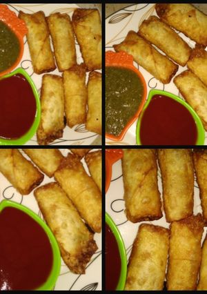 A picture of Tikka spring rolls.