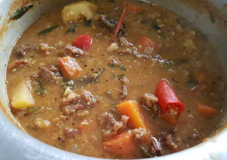 Recipe of Ultimate South India&#39;s Mutton Lentil Ragout - Mutton Dalcha/Dalca Kambing