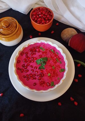A picture of Beetroot Raita.