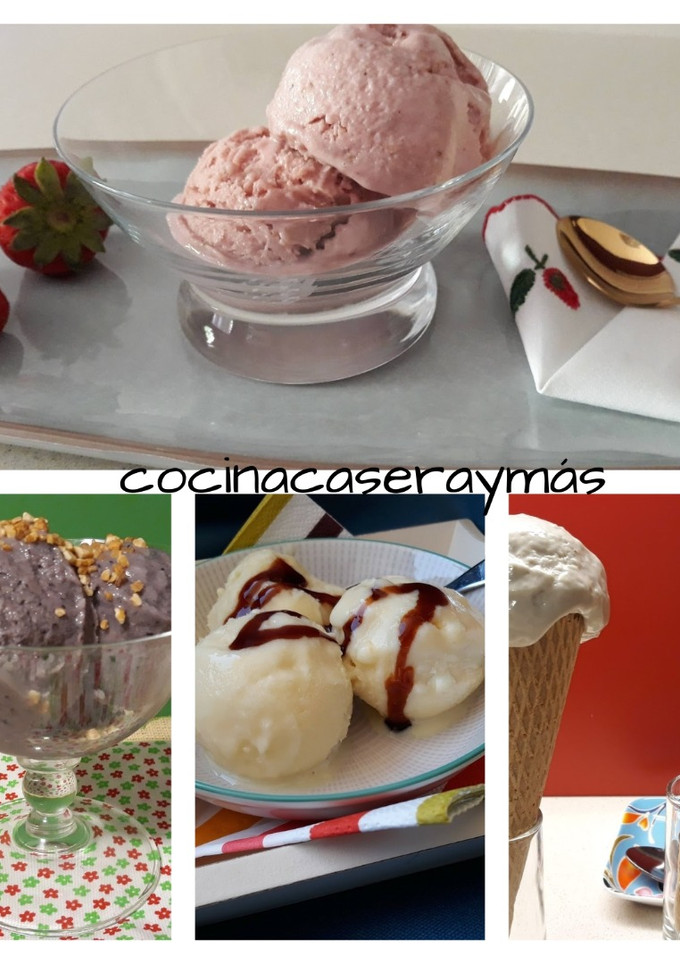 Una foto de Helados de frutas -con leche condensada casera sin azúcar-