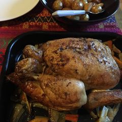 A picture of Cava roast chicken with fennel and lemon.