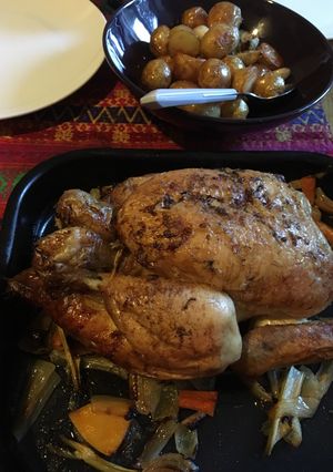 A picture of Cava roast chicken with fennel and lemon.