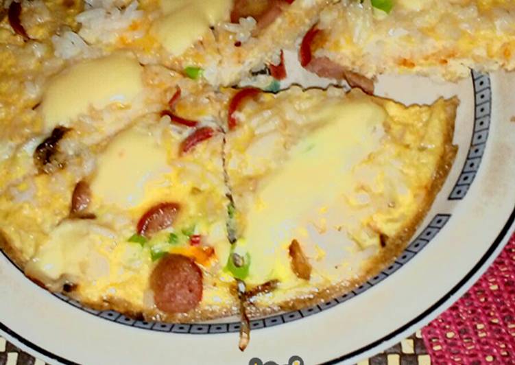 Cara Gampang Membuat Fried rice pizza Anti Gagal