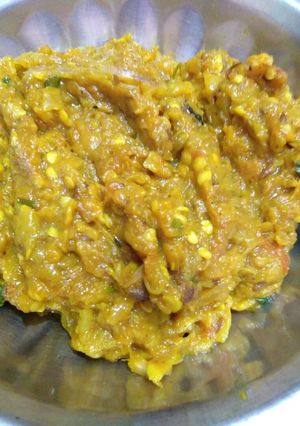 A picture of Baingan bharta.