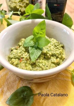 A picture of Arugula, Cherry Tomato, and Almond Pesto.