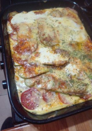 Una foto de Lasagna de berenjenas y tomates