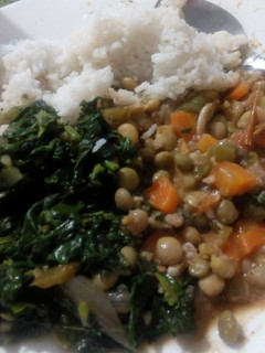 A picture of Super Delicious Green Mbaazi Stew With Garlic Spinach And Terere.